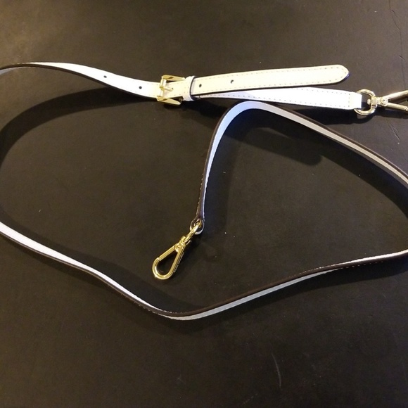 white leather purse strap